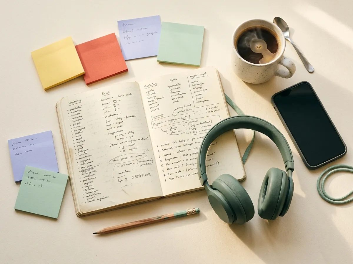 Learner at a desk comparing two tutor price calculations in a notebook before booking lessons